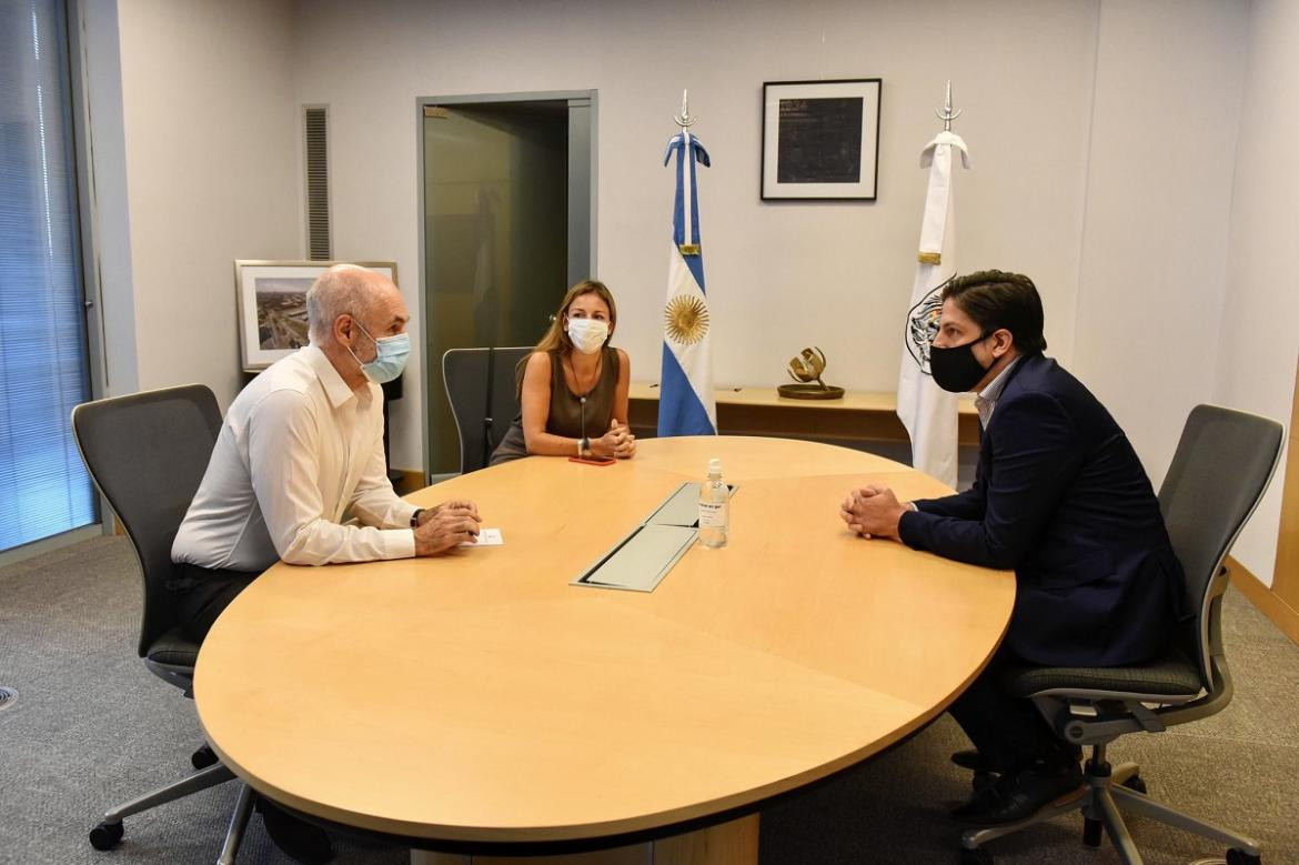 Horacio Rodríguez Larreta, Nicolás Trotta y Soledad Acuña reunión por la vuelta a clases en CABA.