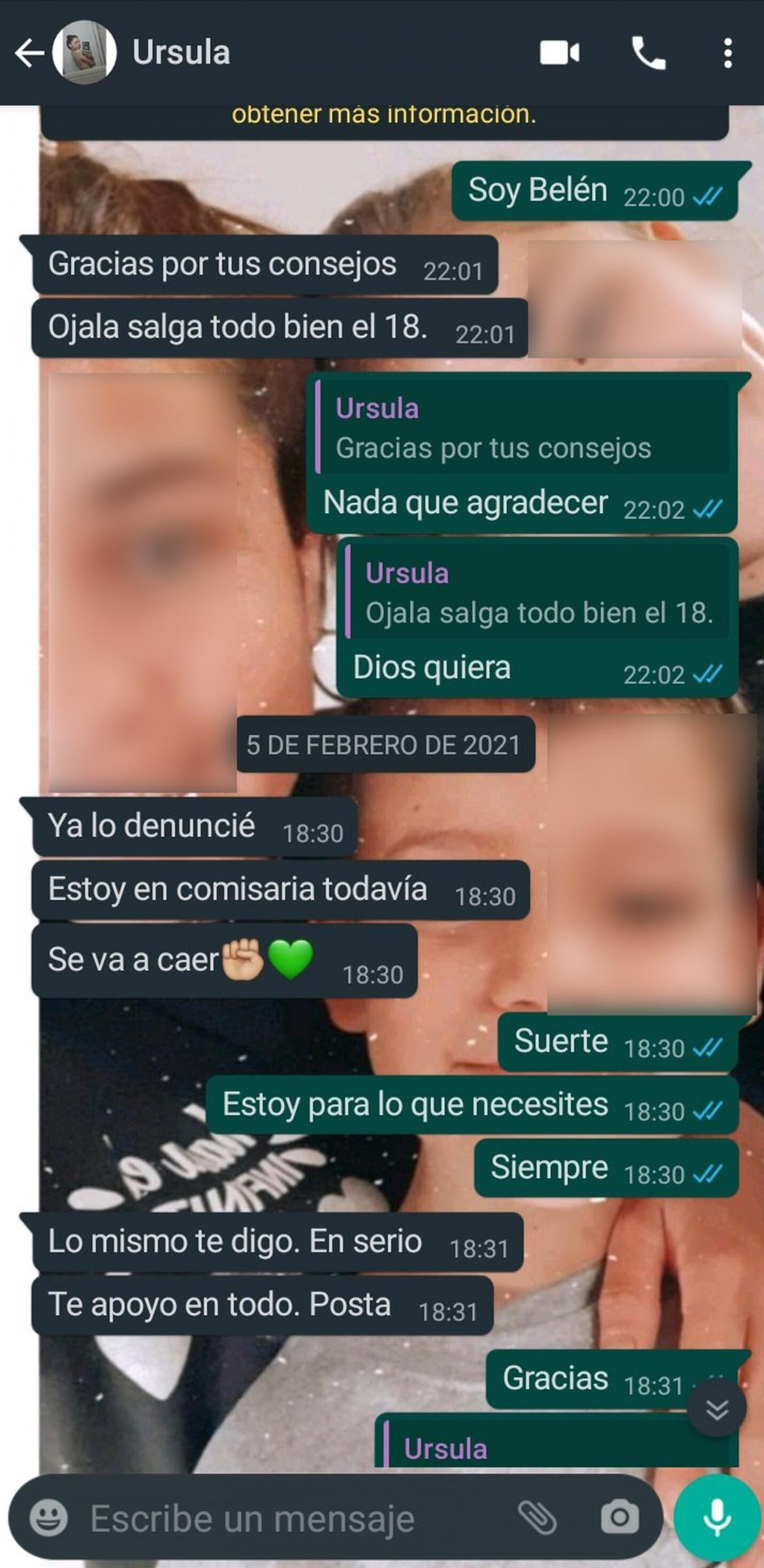 Chats de Úrsula Bahillo y amiga, femicidio en Rojas