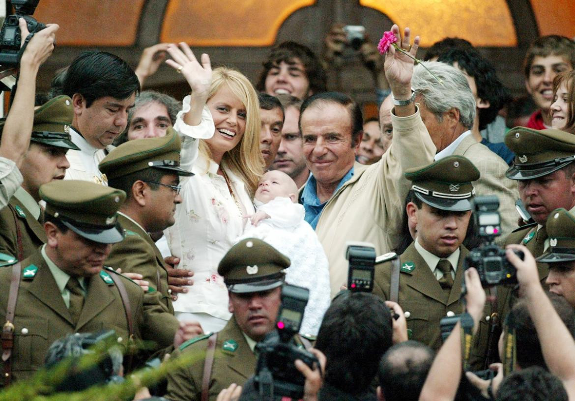 Cecilia Bolocco y Carlos Menem, Reuters.