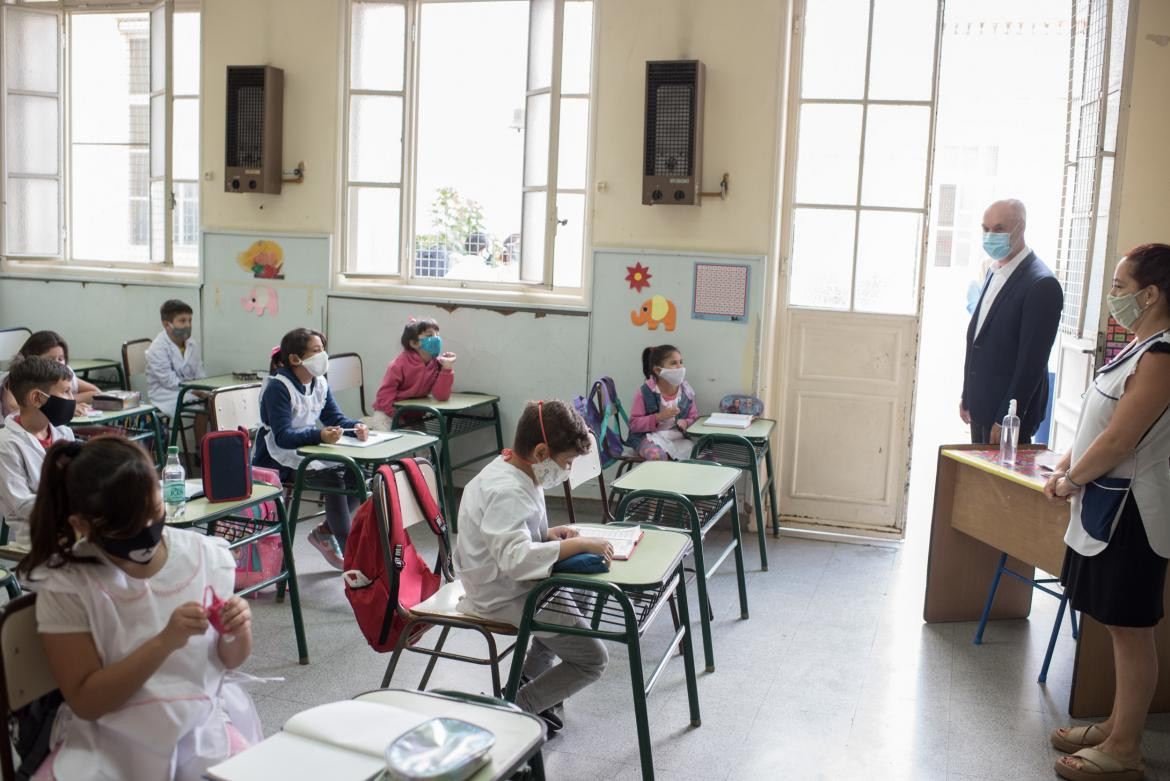 Regreso de las clases presenciales en la Ciudad, Rodríguez Larreta, NA