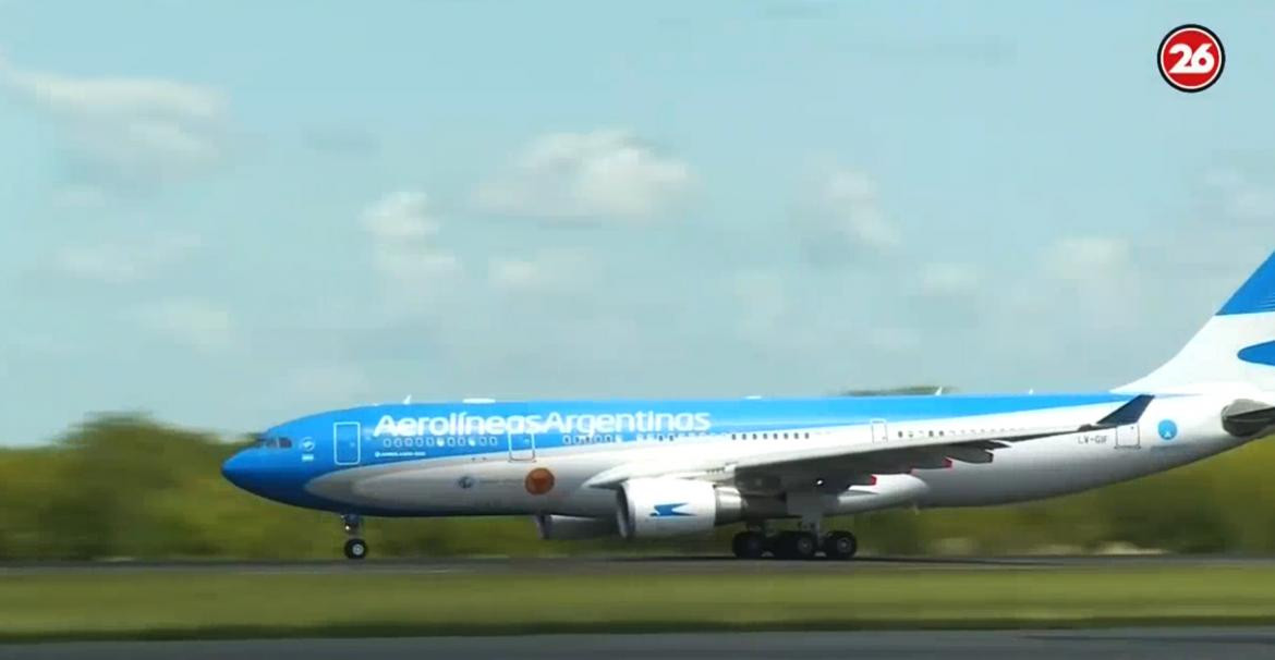 Avión de Aerolíneas Argentina, vacunas por coronavirus, Canal 26