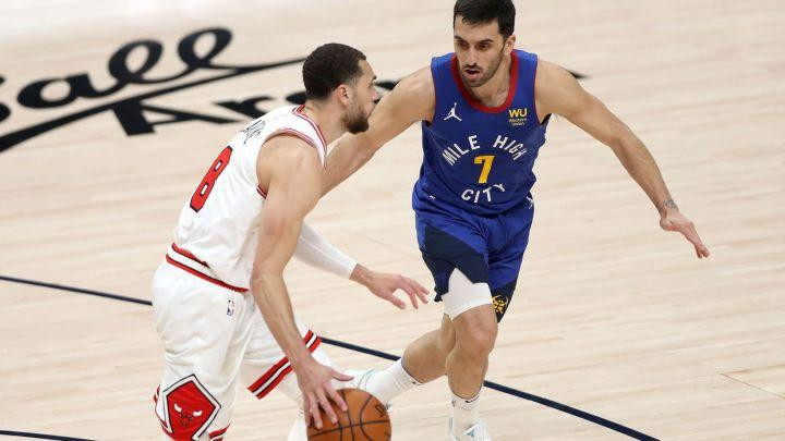 Facundo Campazzo en la victoria de Denver ante Chicago Bulls