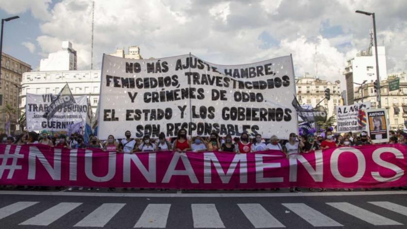 Imagen del último 8M, Día Internacional de la Mujer, en reclamo de Ni una menos, NA