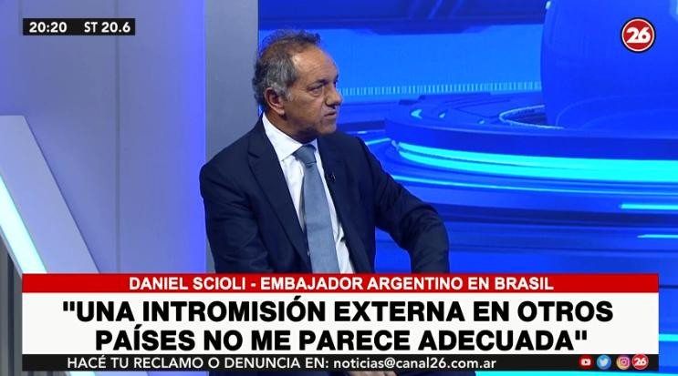 Daniel Scioli en Canal 26