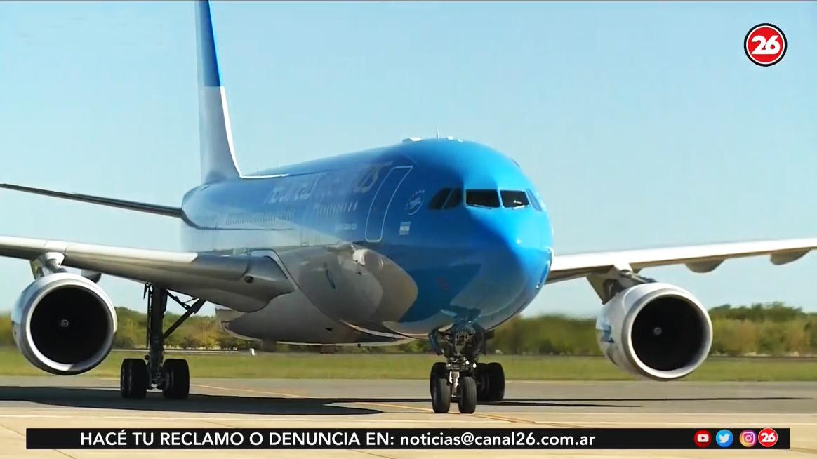 Avión de Aerolíneas Argentina, vacunas por coronavirus, Canal 26