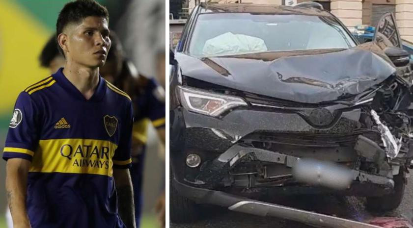 Choque de Campuzano en la vía pública, jugador de Boca