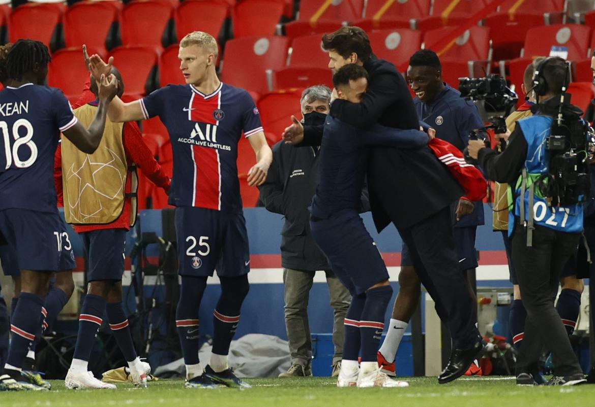 Festejo del PSG ante el Bayern Munich por Champions League, REUTERS