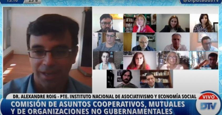 Alexander Roig ante la Comisión de Asuntos Cooperativos, Mutuales y de Organizaciones no Gubernamentales