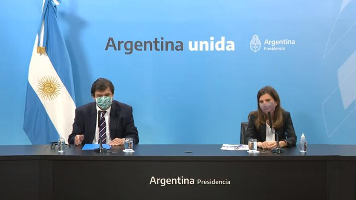 Conferencia de prensa de Claudio Moroni y Fernanda Raverta