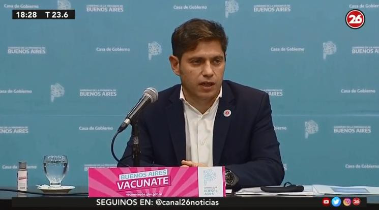 Conferencia de prensa de Axel Kicillof, CANAL 26