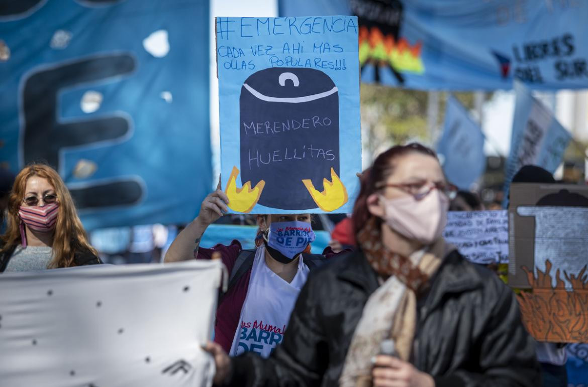 Organizaciones sociales, marcha y protesta, manifestaciones, merenderos, NA