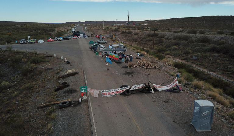 Corte en Vaca Muerta de trabajadores de la Salud de Neuquén