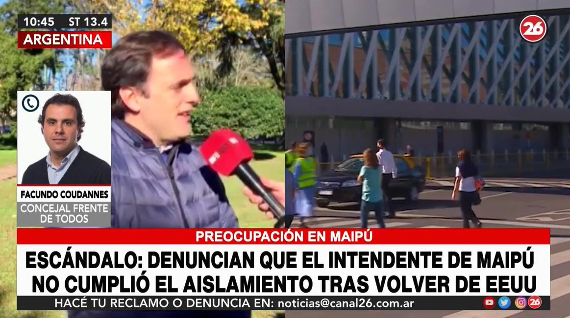 Facundo Coudanes, Concejal del Frente de Todos de Maipú, Matías Rappallini, Canal 26