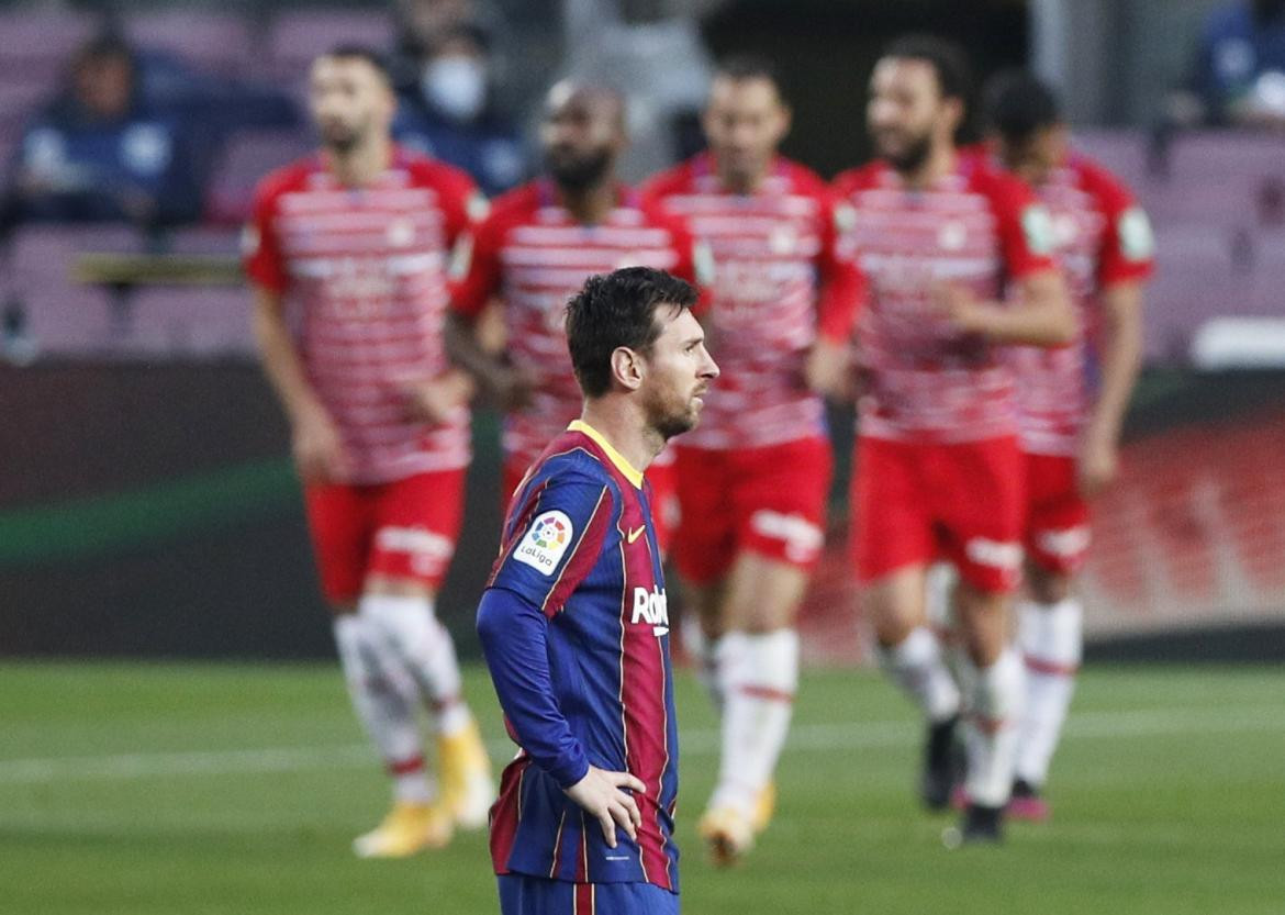 Messi en la derrota del Barcelona ante el Granada, REUTERS