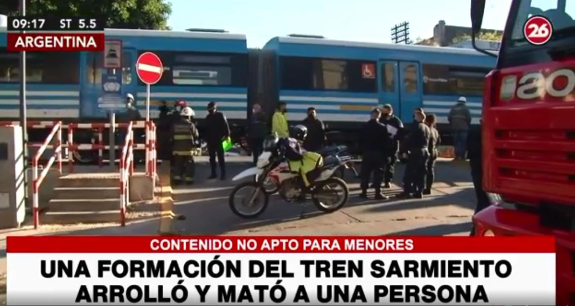 Tren Sarmiento arrolló a una persona en la estación Floresta, CANAL 26