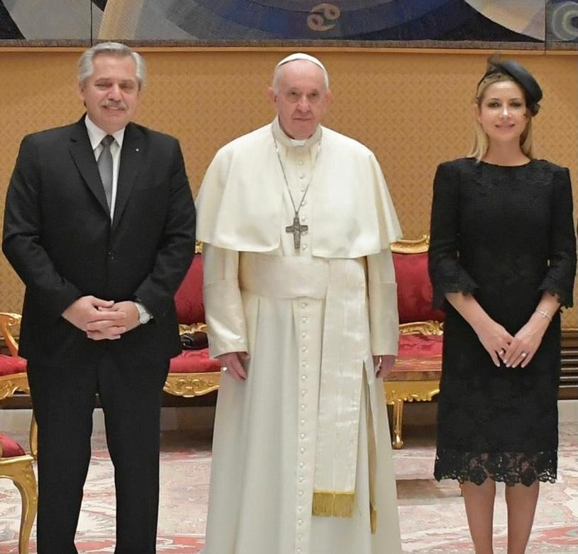 Fabiola y Papa Francisco, foto Presidencia