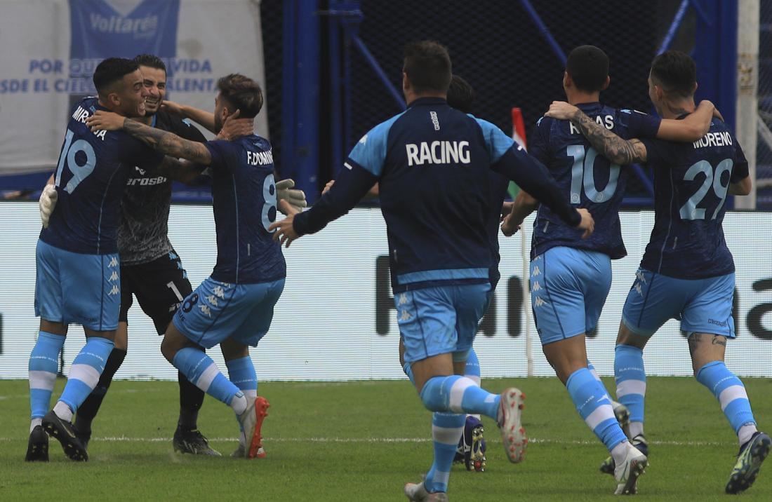 Festejo de Racing ante Vélez, NA