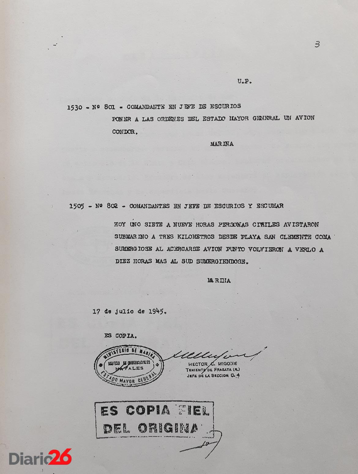 Submarinos nazis en la Argentina - 17 de julio de 1945