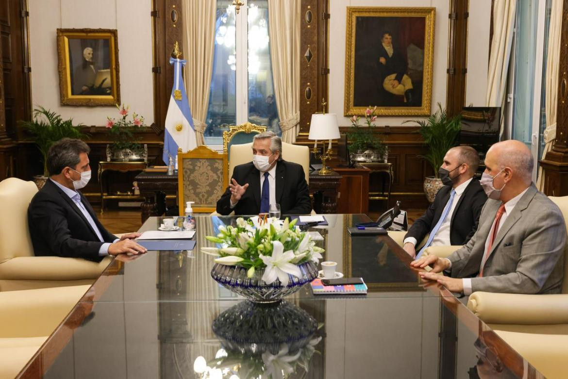 Reunión de Alberto Fernández con Massa y el equipo económico, PRESIDENCIA