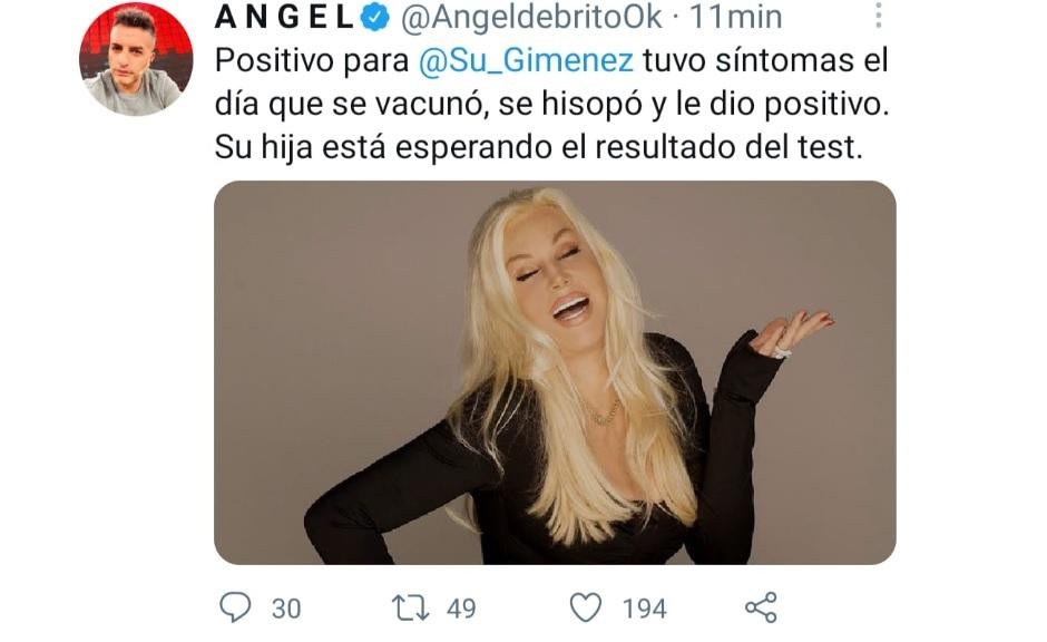 twitter de Ángel de Brito por Susana Giménez