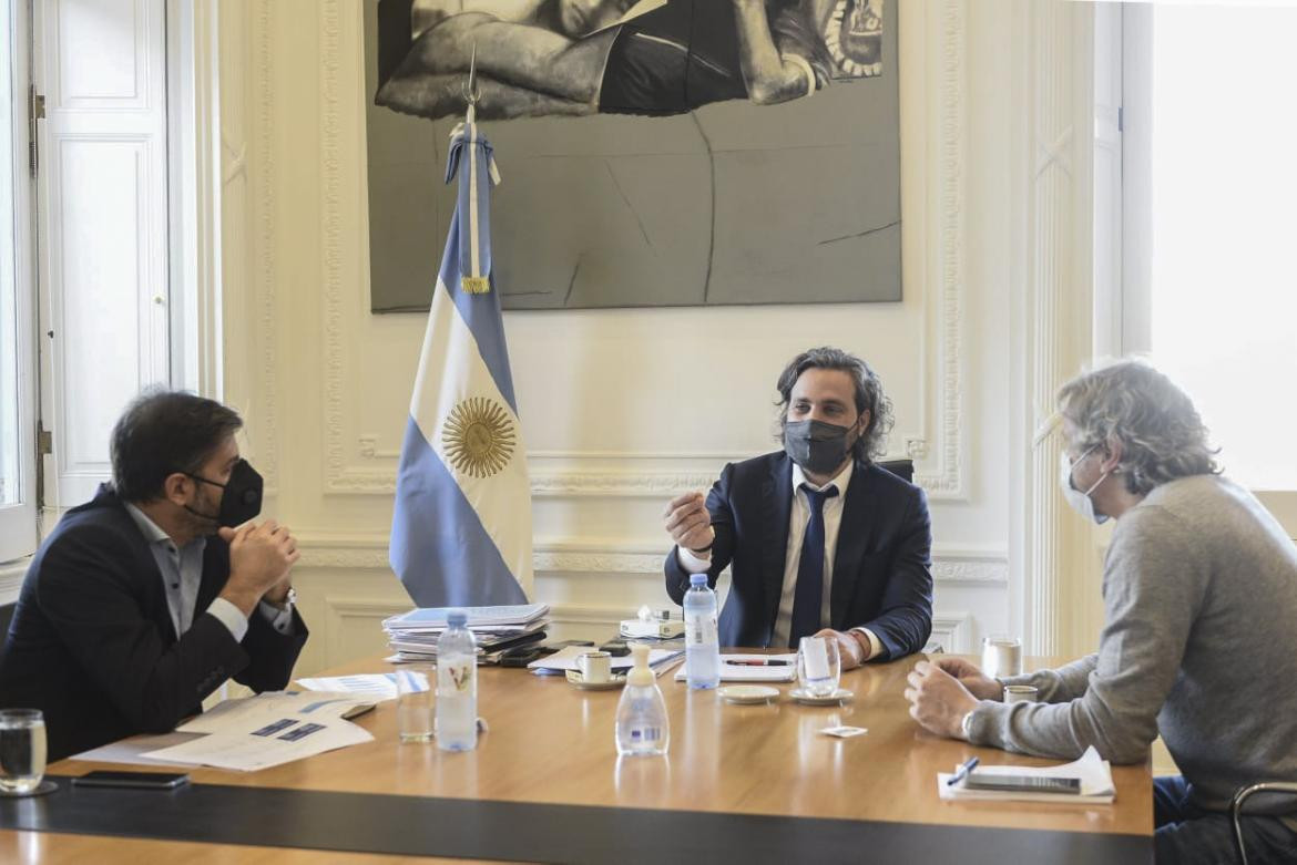 Santiago Cafiero junto a Felipe Miguel y Carlos Bianco, AGENCIA NA