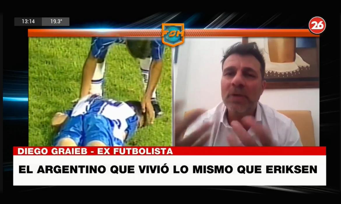 Diego Graieb, el jugador argentino al que le pasó lo mismo que a Eriksen, CANAL 26