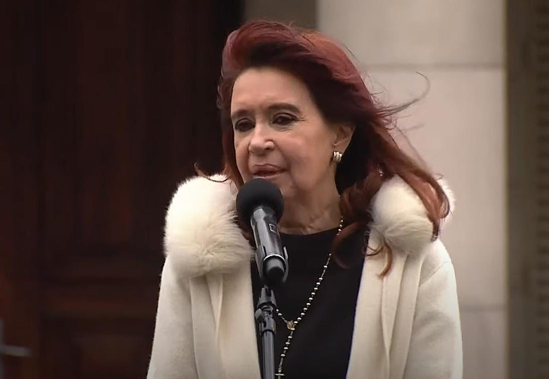 Cristina Fernández de Kirchner, vice presidenta de Argentina, foto captura video Gob. de Provincia