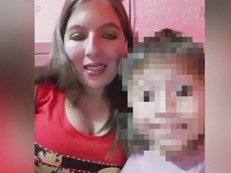 Femicidio en Villa Luzuriaga, foto de la víctima y su hijo