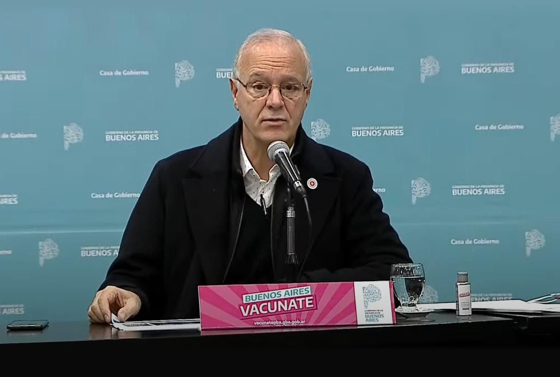 Daniel Gollán, ministro de Salud de la provincia de Buenos Aires, foto captura Youtube