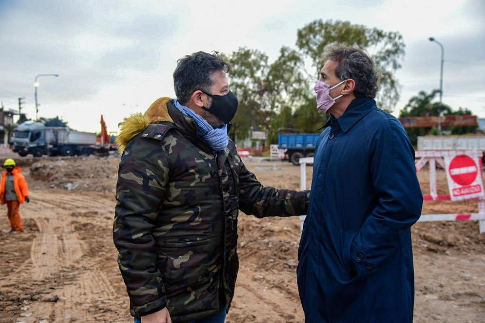 Gabriel Katopodis, ministro de Obras Públicas y Gustavo Menéndez, intendente de Merlo.