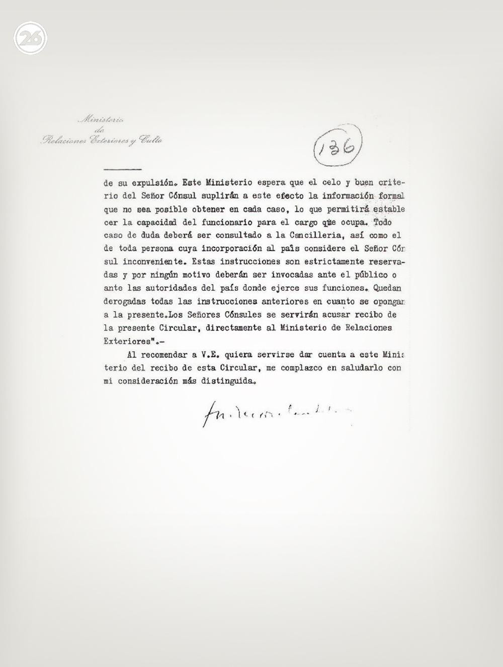 Circular Nº11, el documento secreto que prohibió la entrada de judíos a la Argentina, José María Cantilo