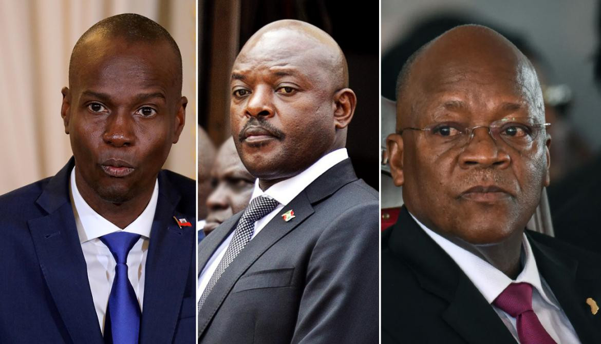 Jovenel Moïse, Pierre Nkurunziza y John Pombe Joseph Magufuli