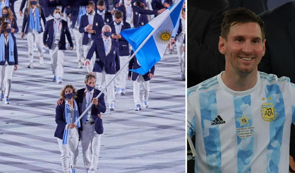 Lionel Messi y delegación argentina JJOO, NA