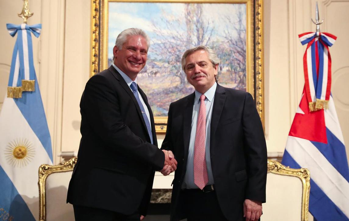 Miguel Díaz-Canel y Alberto Fernández, Cuba y Argentina, NA