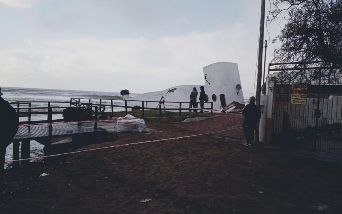 Derrumbe en una casa de Mar del Tuyú