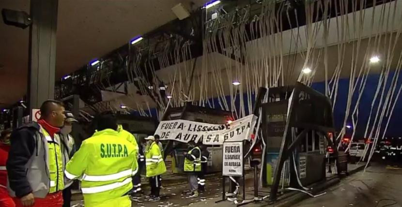 Protesta con liberación de peajes, foto NA