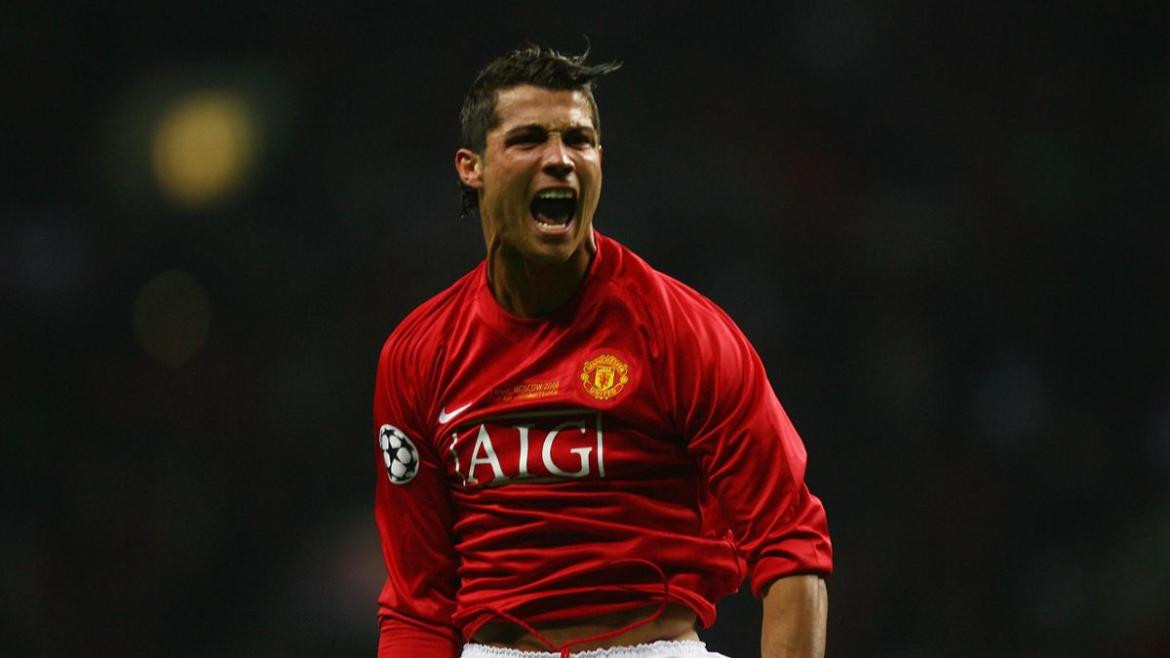 Cristiano Ronaldo con la camiseta del Manchester United