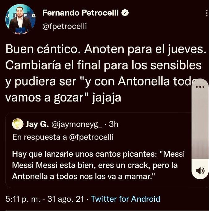 Mensaje ofensivo de periodista de Venezuela contra Antonela Roccuzzo