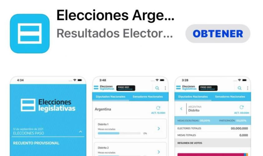 Aplicación para seguir resultados de las PASO, NA