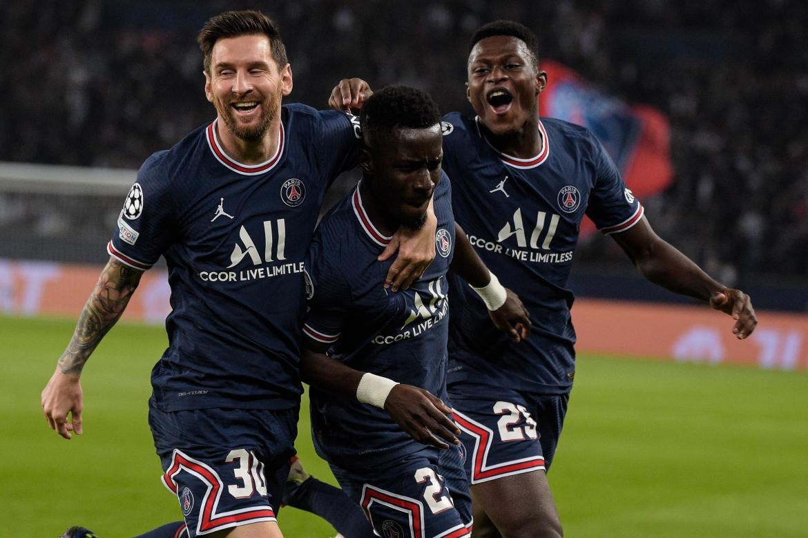 Festejo del PSG ante el Manchester City por Champions League, REUTERS