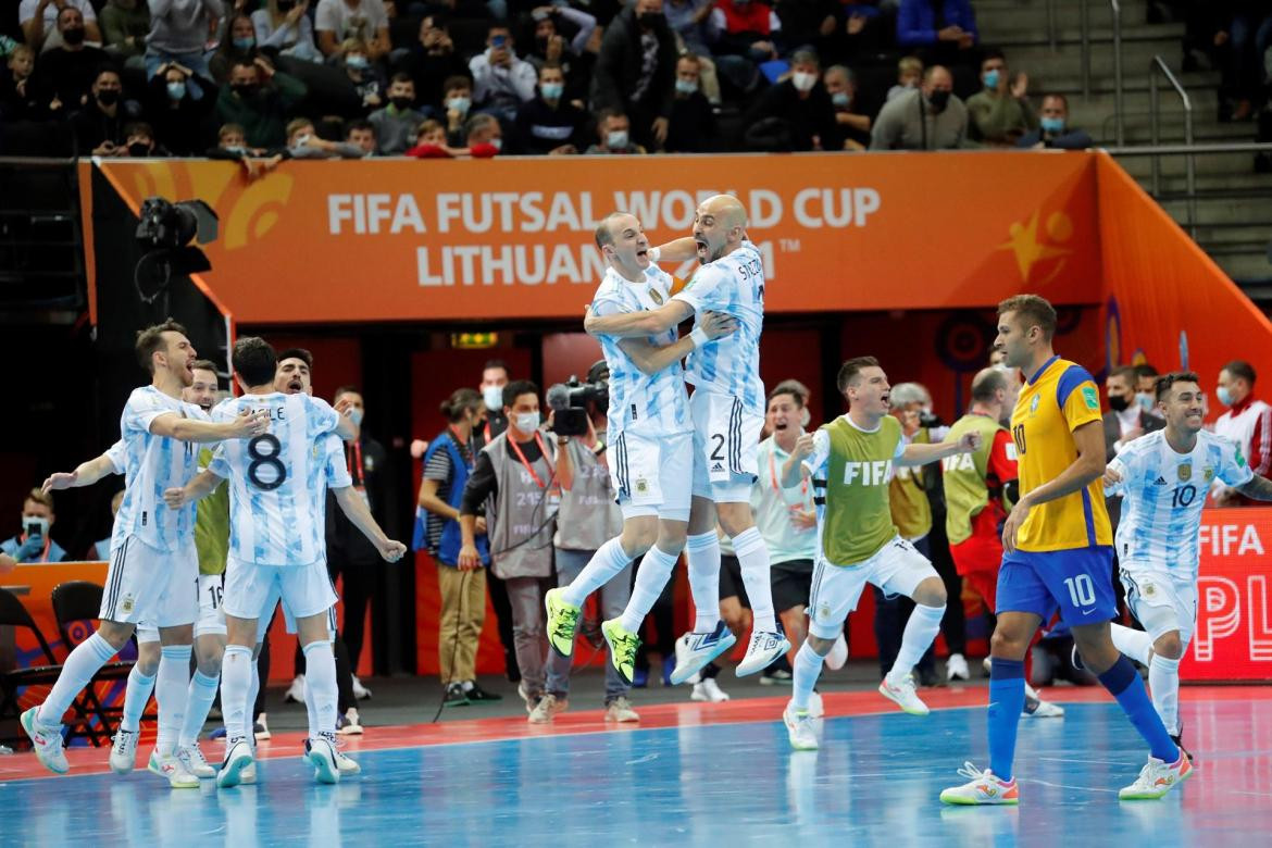 Festejo de la Selección Argentina de Futsal en el Mundial de Lituania, AGENCIA EFE