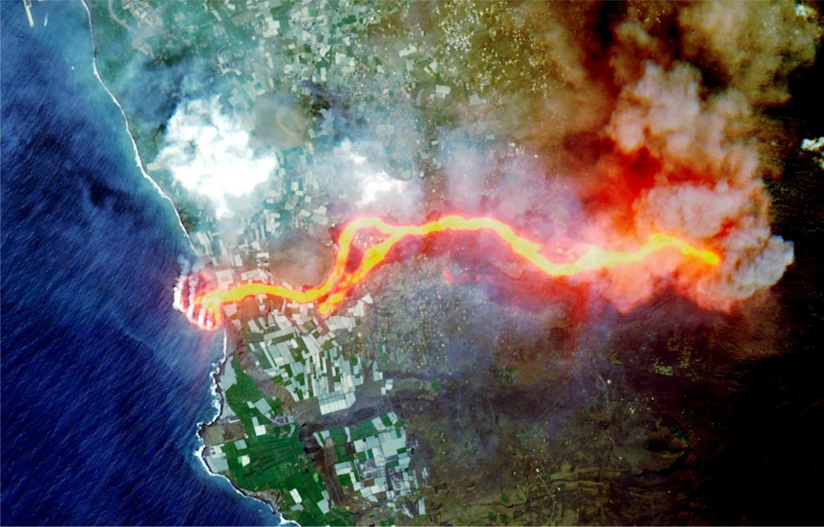 Volcan de La Palma desde un satelite 1. Reuters.