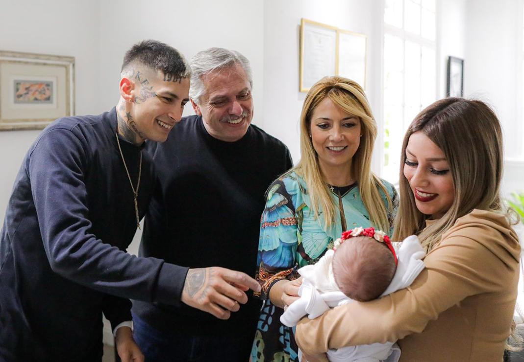 Alberto Fernández y L-Gante, Foto Presidencia de la Nación