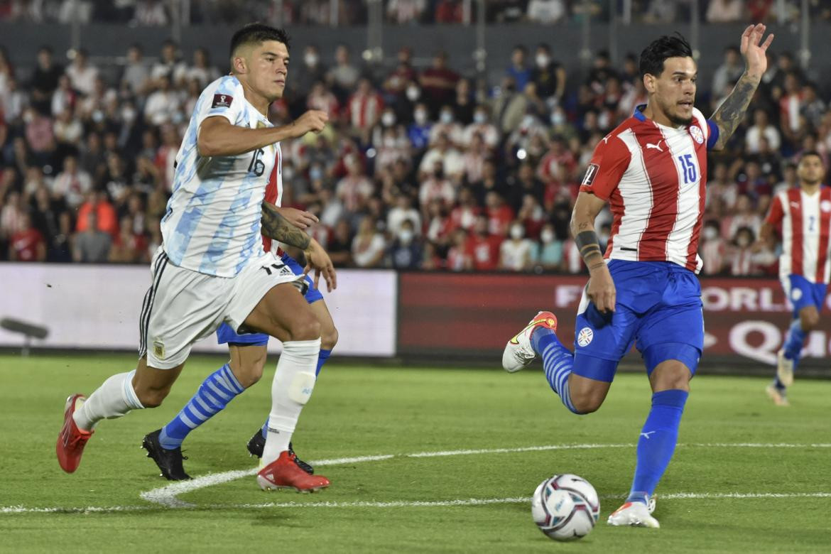 Argentina vs. Paraguay por Eliminatorias, Scaloni, AGENCIA NA	