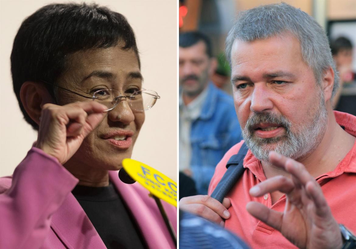 Maria Ressa y ruso Dmitry Muratov, EFE