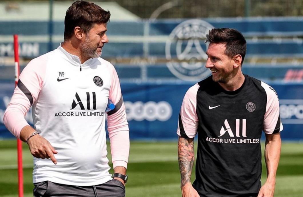 Mauricio Pochettino y Lionel Messi, PSG, entrenamiento, NA