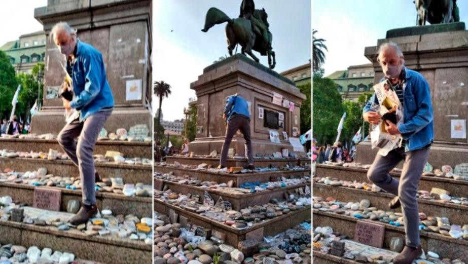 Vandalismo en memorial por muertos por coronavirus, NA