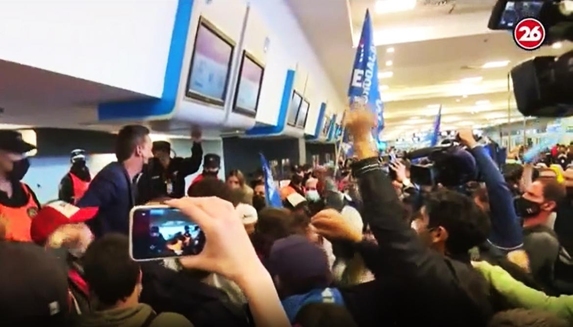 Aeroparque Jorge Newbery, conflicto de trabajadores de LATAM, CANAL 26	