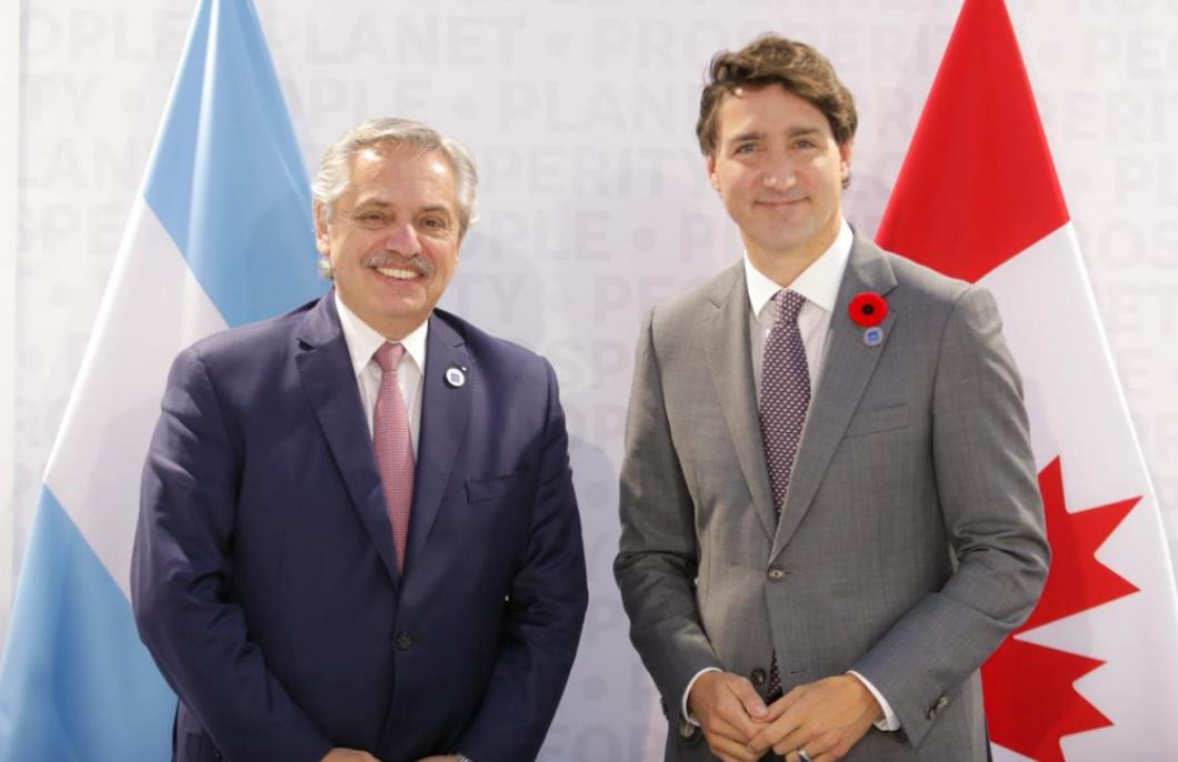 Alberto Fernández y Justin Trudeau, presidentes, Argentina, Canadá, NA