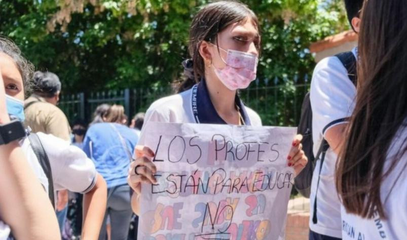 La protesta de este miércoles que realizaron los alumnos, foto NA